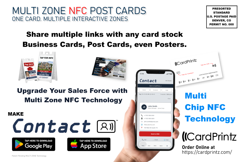 Multi-Zone NFC Post Cards
